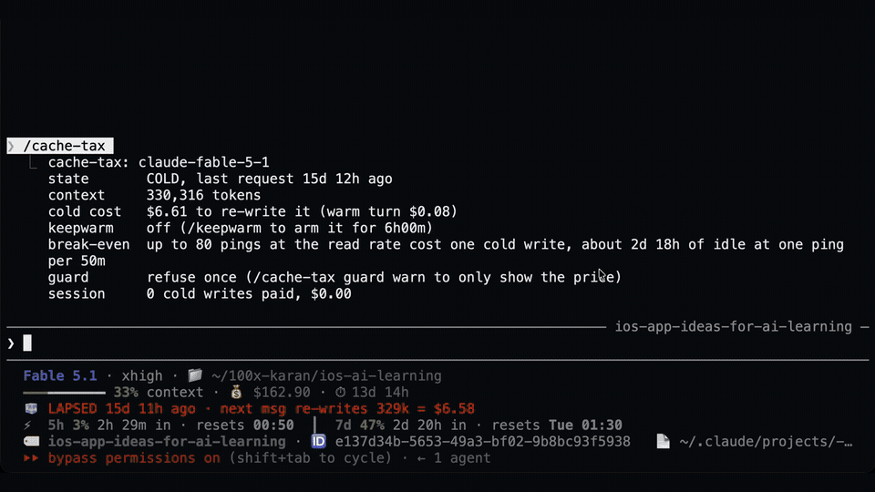 Recorded cold-send guard showing a $6.61 rewrite estimate. Open full-size recording.